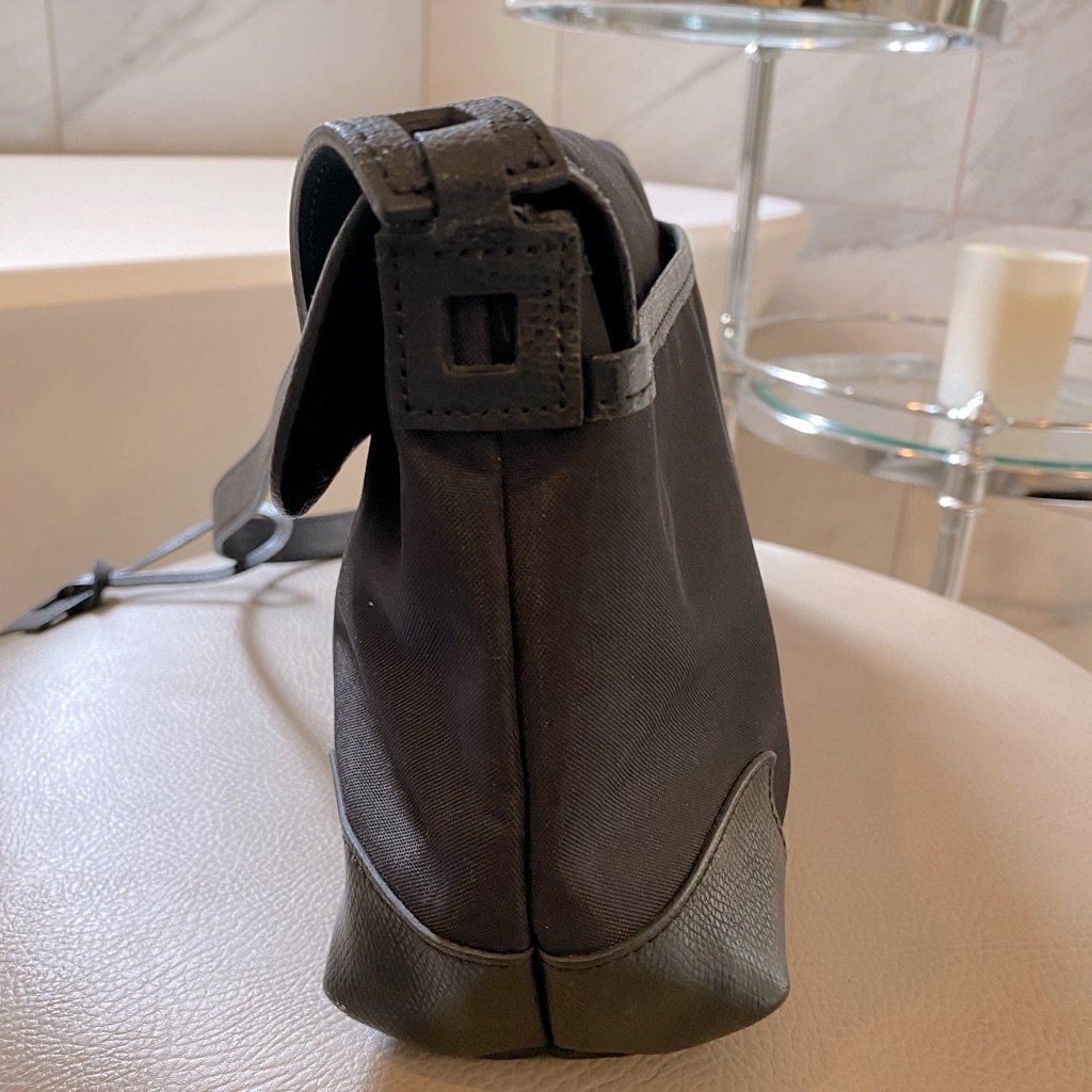 Le Tanneur 1898 Paris Black Shoulder Hobo Bag Leather And Nylon — image 3 of 8